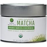 Dr. Weil Matcha Kari Organic Matcha Powder - Barista Grade - 100g | Japanese barista grade matcha green tea powder for cafe-style lattes, hot or iced, USDA organic, smooth &amp; frothy, 100g