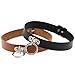 FM FM42 Black O Ring PU Simulated Leather Vintage Necklace Neckband Buckle Choker, 29-37cm(11.4