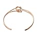 SENFAI High Polished Brand Design Kpop New Fashion Knotted Cuff Bracelet Bangle for Women Summer Jewelry (rose gold)