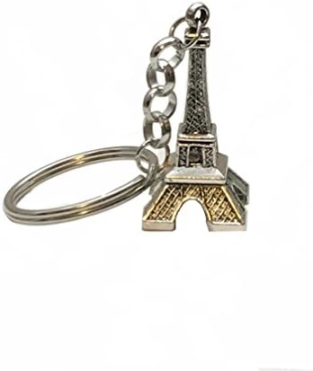 Large Pewter Eiffel Tower Paris Keychain with large key ring