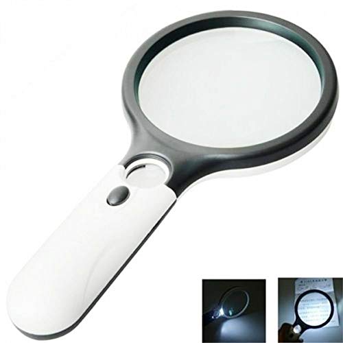 Microscopes & Endoscope,Maserfaliw Magnifier,Beileshi 3X 45X Handheld 3 LED Light Magnifier Reading Magnifying Glass Loupe