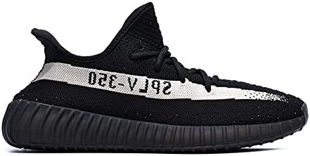 sdfgvfd Men's Women's 350 v2 Breathable Lightweight Athletic Sneakers(Black/White 43 EU)