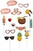 Tinksky 21pcs Hawaii Themed Summer Party Photo Booth Props Kit DIY Luau Party Supplies for Holiday Wedding Beach Party
