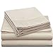 Royal Collection 1900 Split King Sheet Set Ultra-Soft Microfiber Split King Bed Sheets - Double Brushed - Deep Pockets - Easy Fit - 5 Piece Set - Bedding Sheets & Pillowcases (Tan/Cream)