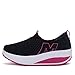 SAGUARO Ladies Soft Toning Rocker Shoes Womens Mesh Sports Tennis Shoes Slip on Wedges Platform Shoes Lightweight Fitness Walking Shoes