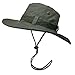 Bodvera Outdoor Fishing Bucket Hat Sun Boonie UV Protection Cap Summer Camouflage Hat with Side Snap Chin Cord, Army Green