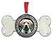 BANBERRY DESIGNS Pet Remembrance - Dog Photo Ornament - Dog Bone Design with Faithful Friend Loyal Companion Embossed Around Picture - Dog Memorial Ornament - Pet Memorial Ornament