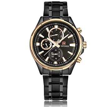 NAVIFORCE Business Meeting Special Stainless Steel Chronograph Watch for Men 9089 - Black Rosegold