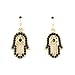 Gold-tone Black Buddha Hand,Hamsa Hand Dangle Drop Earrings