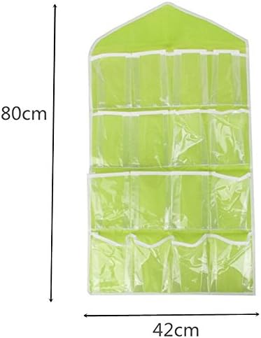 SuperStores Multifunction Clear 16 Pockets Socks Shoe Toy Underwear slippers jewelry Sorting Storage Bag Door Wall Hanging Closet Organizer (Random Color)