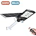 300W LED Solar Street Lights Outdoor Lamp, Dusk to Dawn Security Flood Lights with Remote Control, Motion Sensor, 660 LED, Waterproof, Ideal for Parking Lot, Stadium, Yard, Garage (Cool White)