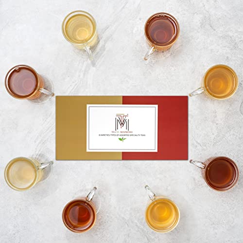 Top 8 Favorites Loose Leaf Tea Sampler, Assorted Variety Tea Box Set, With Earl Grey Tea, Oolong Tea, Jasmine Tea & Assam Black Tea, Single Steeps Tea Chest Gift Teas Box By Mixpresso