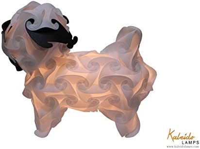 Puzzle Lamp: Handmade Pug Dog / Puppy IQ Night Lights Cord &amp; Bulb Included (Black)