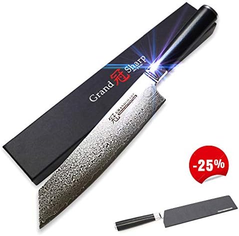 Damascus Kiritsuke Chef Knife 8.5" With Sheath & Case - Japanese VG10 Steel - 67 Layer Damascus Steel Imported From Japan