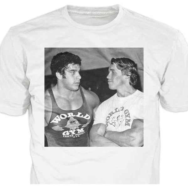Tizzle 'Arnold Is Numero Uno Pumping Iron' Men's T-Shirt – White, Short Sleeve, Crew Neck (S To 3XL)