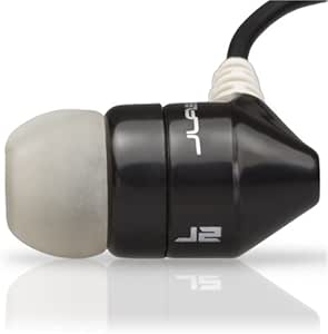 JBuds J2 Premium Hi-Fi Noise-Isolating Earbuds Style Headphones (Black/Chrome Silver) (Discontinued by Manufacturer)