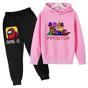 LIYIMING Kids Among us Pullover Hoodie en Sweatpants 2-delige outfit sweatshirt set voor jongens jogger set