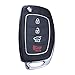 Uncut Blade Flip Entry Keyless Remote Key Shell Fob Key case 4 Buttons fit for 2013 2014 Hyundai Santa Fe 2013 2014 Santa Fe 4-Door