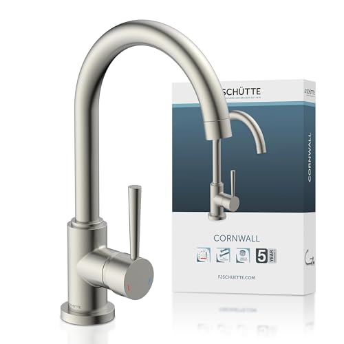 SCHUETTE Cornwall 79126 Kitchen Tap 360 Degree Swivelling Kitchen Sink Mixer Tap with Single-Lever Mixer Tap Stainless Steel Look
