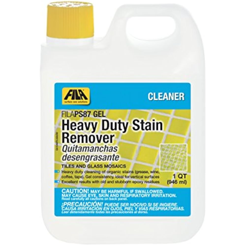 FILA Heavy Duty Stain Remover PS87 Gel 1 QT, Epoxy Grout Haze Remover