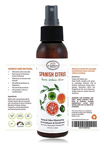 Natural Room Deodorizer Spray Air Freshener (Spanish Citrus 1PK) | Lemon Citrus Verbena Naturals Deo - //coolthings.us