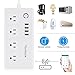 Power Strip Alexa, Tonbux Wifi Smart Surge Protector with 4 USB Charging Ports and 4 Smart AC Plugs for Multi Outlets Power Socket Extension Cord, Voice Controlled by Amazon Alexa Echo, White