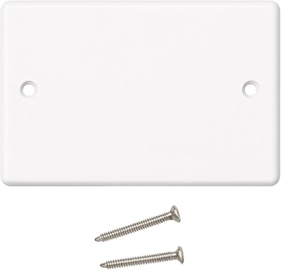 DRUT Dual 2 Gang Blanking Plate Cover Faceplate White with Screws