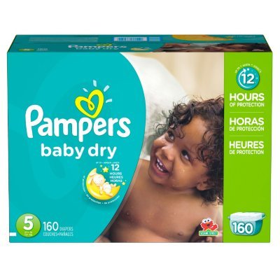 Pampers Baby Dry Diapers Economy Plus Pack, Size 5, 156 Count