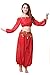 ZLTdream Belly Dance Chiffon Long Sleeves Top and Lantern Coins Pants Red
