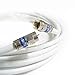 50ft White RG6 Digital Coaxial Cable Shielded PVC Jacket Rated UL ETL CATV RoHS 75 Ohm RG6 Digital Audio Video Coaxial Cable with Premium Continuous Ground Brass Metal Compression F-Connectors primary
