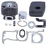 Haishine Cylinder Piston Exhaust Muffler Bracket Gasket Kit Fit Husqvarna 61 268 268K 272 (50MM) Chainsaw Engine Motor Spare Parts
