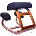 Ergonomic Office Chair, WishaLife Kneeling Chair Rocking Posture Wood Stool for Home Office & Desk Chair |Orthopedic Stool Relieving Back and Neck Pain & Improving Posture | Larger Seat,Thick Cushions