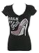 Women's Walk by Faith Rhinestone Bling T-Shirts Black