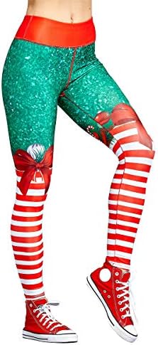 Women Christmas Leggings Digital Print Stretchy High Waist Workout Yoga Leggings
