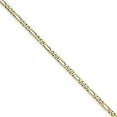 The Black Bow 1.75mm, 10k Yellow Gold, Solid Concave Figaro Chain Necklace