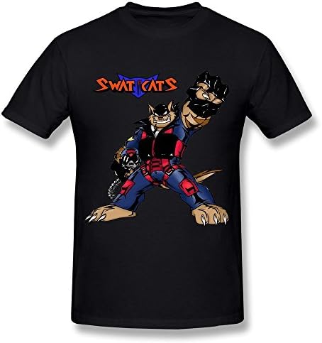 HAOJIA Men's Swat Kats Comics T-shirt L Black