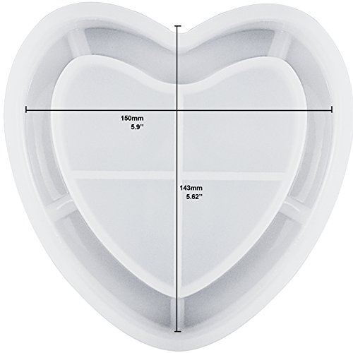 Funshowcase 6.3" Heart Ashtray Resin Silicone Mold for Polymer Clay, Resin Epoxy Crafting Projects Large