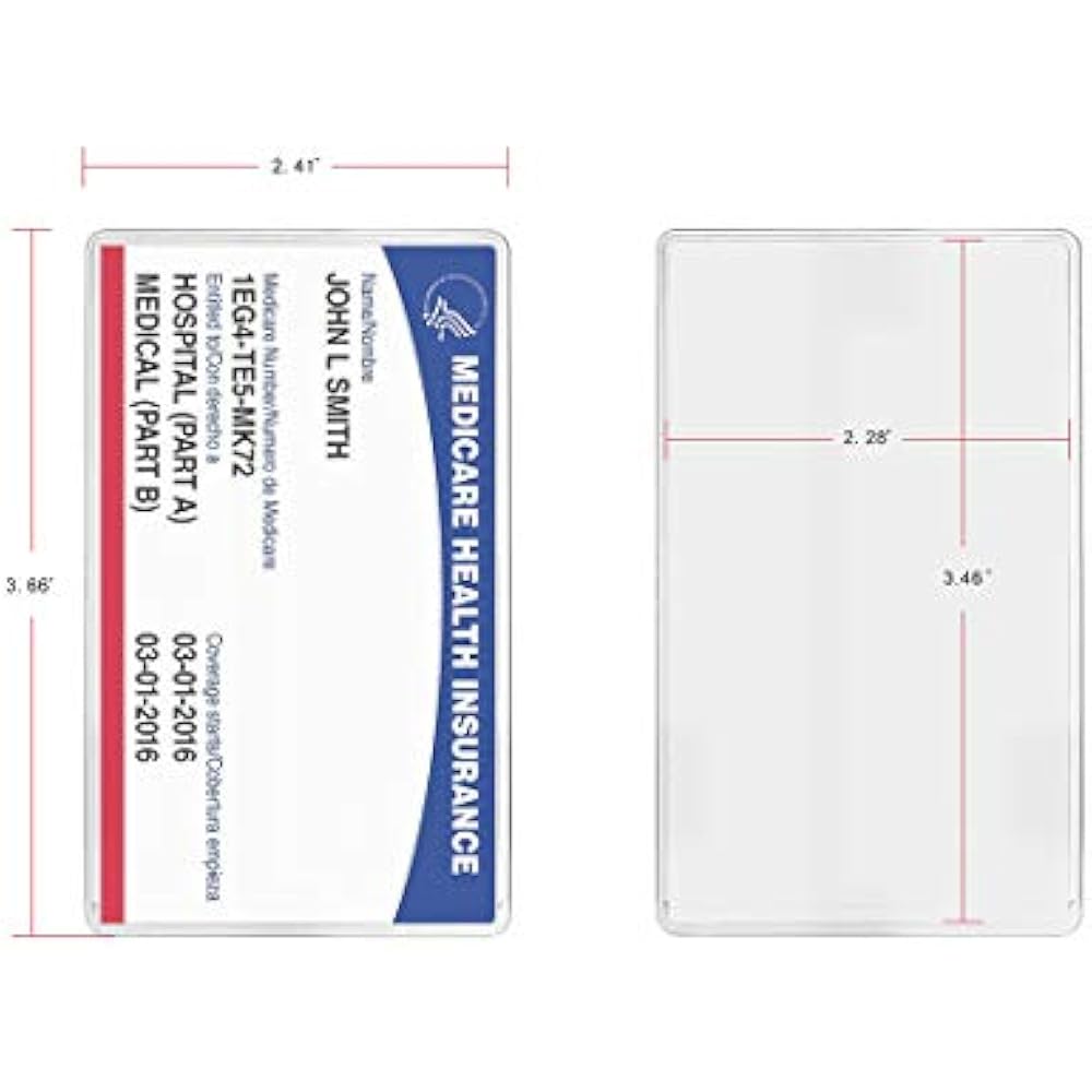 New Medicare Card Holder Protector Sleeve Clear 6 Mil 10 eBay