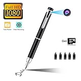 UTOPB Hidden Spy Pen Camera HD 1080P Clip On Body Camera Portable Pocket Cam Covert Camera Built in 16GB Memory Card Camcorder for Business and Conference, Black