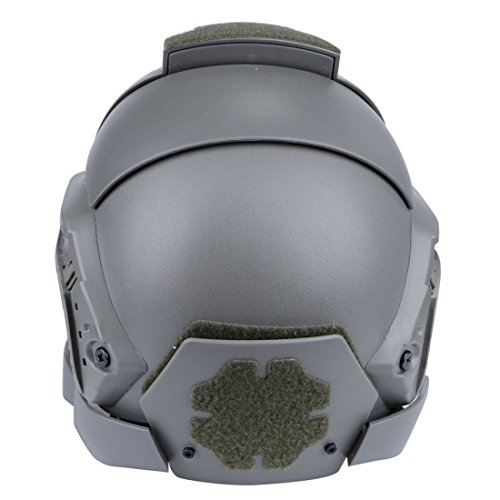 Goshfun Tactical Military Helmet Protective Fast Helmet Full Face Mesh Mask with Goggle for Airsoft Paintball CS Outdoor Activity, Grey