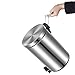 malmo Round Step Trash Cans with Lids, Brushed Finished Stainless Steel Waste Bins (5L)