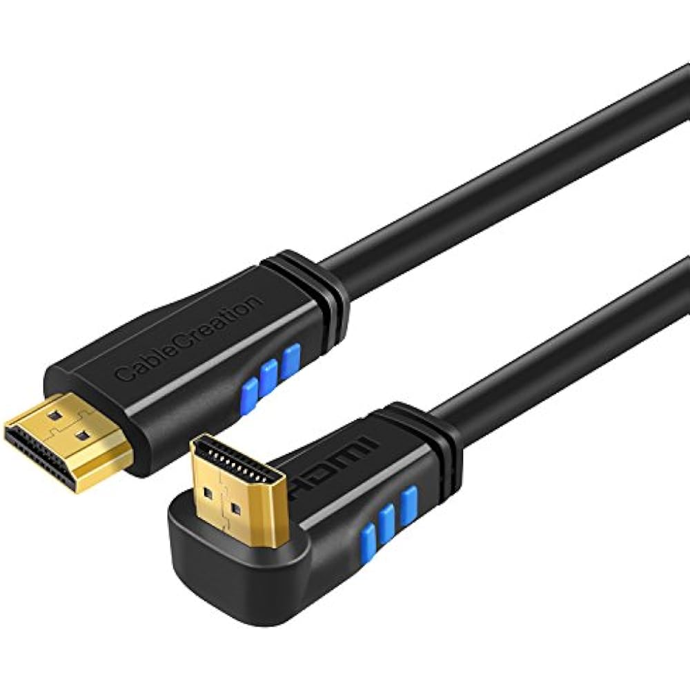 HDMI Cables Cable 90 Degree, 6 Feet Upward Angle 270 4K 2.0 Gold Plated
