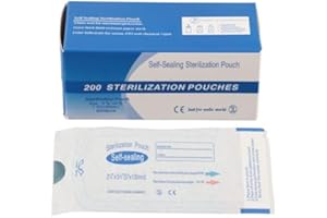 LV. LIFE 200Pcs/Box Self Seal Sterilization Pouches, Self-Sealing Pouch, 57 x 130mm Dental Sterilization Pouch, Dental Pouches Bags Accessory for Cleaning Tools - Steam Sterilization - Dental Offices