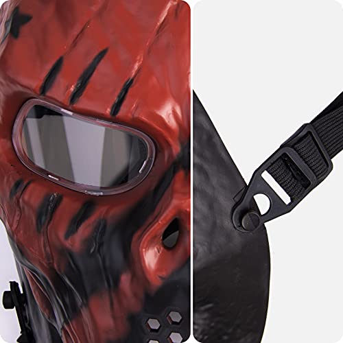 OutdoorMaster Full Face Airsoft Mask with Eye Protection Lenses Flame