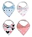 Natemia Cute Baby Bandana Drool Bibs - 4 - Pack Set with Snaps! Soft and Absorbent - Perfect Baby Gift Set for Drooling, Feeding and Teething