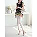 Anself Fashion Women Chiffon Blouse Floral Print Hollow Out Overlay Petal Sleeves Tops Black