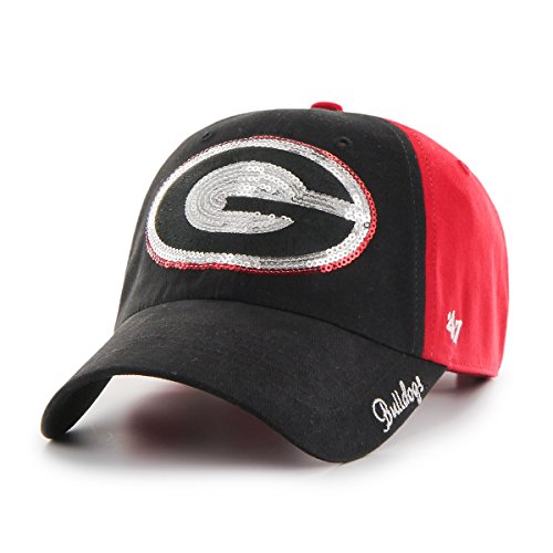 NCAA Georgia Bulldogs Women's Sparkle Two Tone Clean Up Adjustable Hat, One Size, Red