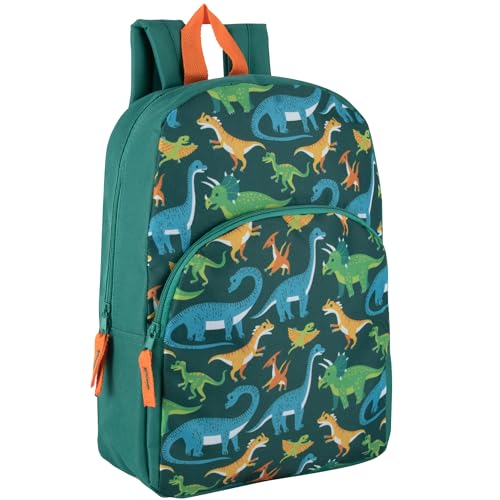 Trail maker 15 Inch Kids Backpacks for Boys & Girls | Preschool, Kindergarten, Elementary School Backpacks with Adjustable, Padded Straps (Prehistoric Pals)