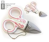 Sewing Themed USB Flash Drives for data transferring, storage and back-up, (4GB, Scissor White)