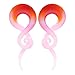 BodyJ4You 2PC Glass Ear Tapers Plugs 0G Red Pink Swirl Spiral Gauges Piercing Jewelry Set